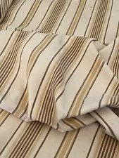 ANTIQUE FRENCH STRIPE TICKING IN TAN COLORS