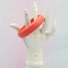 Smooth Plastic Bangle Bracelet Pink Tangerine Peach Shiny EUC for Small Hand