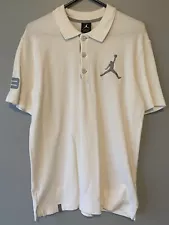 Nike Air Jordan Polo Jumpman Shirt White Grey Rare Limited Edition Button 23 MJ