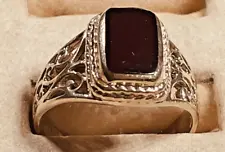 Sterling Silver &Black Onyx Lady's RING, Size 8 - SALE - SALE - SALE