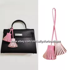 Handmade Real Leather Tassels Handbag Key Chain Ring Charm Pendant 10 Colors