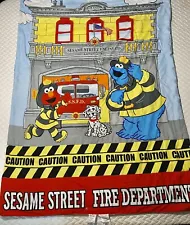 Rare Sesame Street Toddler Crib Bedding Set Of 4 Fire Truck Cookie Monster Elmo