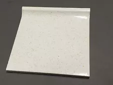 Vtg 1960s One ATCO Ceramic Tile - Gloss White w/Gold Flecks Cove Edge NOS NEW