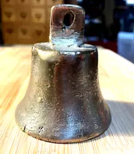 Vintage Heavy Solid Brass Nautical Ships Bell 3" tall Beautiful Sound