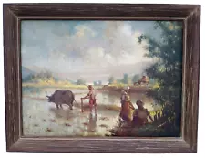 Filipino Philippines original Oil Painting on canvas dated 1937 size 19" X 26"