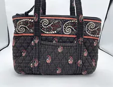 Vera Bradley LITTLE BETSY Shoulder Bag HOUNDSTOOTH BROWN Zip Tote Purse Handbag