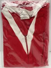 VINTAGE 1980's DANSKIN LEOTARD WOMENS PETITE RED WHITE NYLON GYMNASTICS NOS 9141