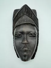 Vintage Carved Wooden Tribal Mask purchased in Sierra Leone 1969 Estate Sale