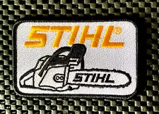 STIHL CHAINSAWS EMBROIDERED SEW ON PATCH POWER TOOLS 3 3/4" x 2 1/2" NOS