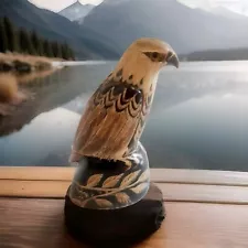 Stunning Hand Carved Horn Eagle Figurine