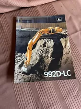 John Deere 992D-LC Excavator Sales Brochure 1990