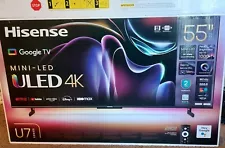 Hisense U7K 55 4K, 144HZ QLED Google Smart TV (2023) with 4yr. GeekSquad