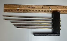 Vintage 5 Bar Chime Rods 7" Cast Base Side Strike Base Westminster Clock (D)