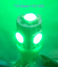 10 PC New T10 Wedge High Power Bright Green LED 12V 5W Lamp Bulbs For Sale