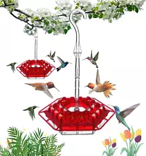 2 Pack Hummingbird Feeders for Outdoors Plastic Hummingbird Feeders Resistant