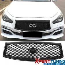 Fits 14-17 Infiniti Q50 4Dr Front Hood Mesh Grille Eau Rouge Style Gloss Black