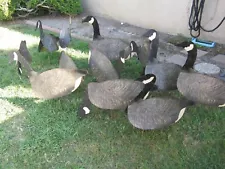 CANADIAN Goose Decoys VTG JOHNSON'S USA LAND OR WATER EDGE 3D W/BAG & STAKES