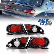 For 1998-2002 Toyota Corolla JDM Tail Light Brake Rear Lamp Black Set Left+Right (For: 2002 Toyota Corolla)