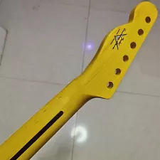 Vintage Yellow 21 Fret Tele Maple Guitar Neck part for DIY TL Replacement