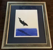 Robert Wyland Original Watercolor Painting Dolphin Signed Framed Artwork