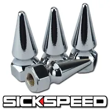 4PC SICKSPEED SPIKED BOLT FOR ENGINE BAY DRESS UP KIT M6X1 P3 CHROME