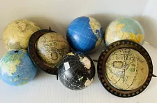 Lot Of 7 Small World Globes For Display Art Project