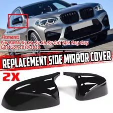 2X Rear Mirror Cover Caps M Style Gloss Black For BMW X3 X4 X5 X6 X7 G01 G02 G06 (For: BMW X5)