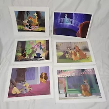 Walt Disney Mini Posters Lithograph Lot Of 6 Lady & The Tramp Bambi Frozen USED