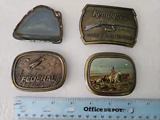 Western belt buckles- vintage. Lot of FOUR (4) buckles