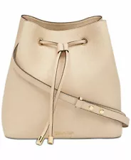 NWT Calvin Klein Sonoma Bubble Lamb Novelty Drawstring Hobo Bag Light Sand/Gold