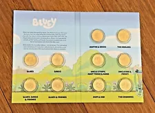 Bluey Dollarbuck Complete 10-Coin Set of AUS $1 - Uncirculated - In Folder 2024