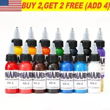 DYNAMIC COLOR Tattoo Ink 1oz Red Green White Blue Black Brown Purple Pink ColorS