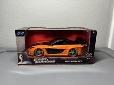 Jada Toys Fast and Furious Han's Mazda RX-7 Diecast Model Car - Orange 1/24