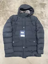 Herno Mens Puffer Jacket Size 52 Navy Blue Polar Tech Down $1250