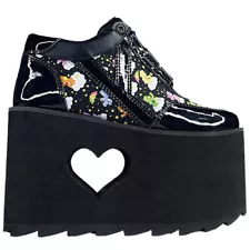 NEW YRU - Qozmo Lo Care Bears Platform Sneakers in Black Sky- SALE RAVE