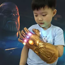 Thanos Infinity War Gauntlet w/LED Light Glove For Kid Size Avengers Costume Toy