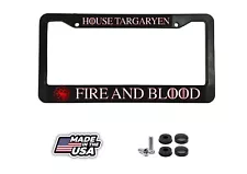 for Game of Thrones Fans House Targaryen FIRE and Blood License Plate Frame NEW