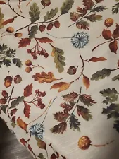 Dandelions, acorns, fall leaves, round tablecloth 70"