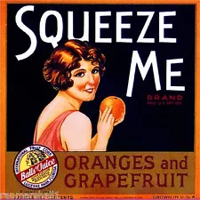 Lucerne Park Florida Squeeze Me Orange Citrus Fruit Crate Label Art Print