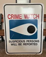 Authentic Retired Street Sign Metal 24”x18” Crime Watch