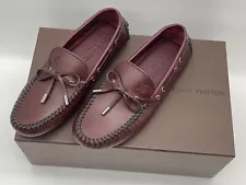 LOUIS VUITTON BURGUNDY DRIVER SHOES LOAFERS US 6 EUR 39 NEW 100% GENUINE $1250