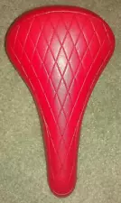 RED DIAMOND PATTERN BMX BICYCLE SEAT, OLD SCHOOL LOOK,20" BIKES