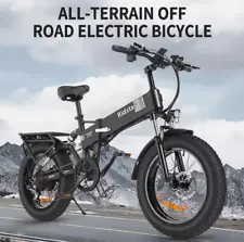 NEW eBike 20" 1000W 48V Electric Folding Bicycle Fat Tire 30MPH 15Ah Battery