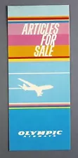 OLYMPIC AIRWAYS ARTICLES FOR SALE DUTY FREE AIRLINE BROCHURE BAR PRICES 1982