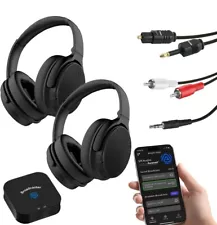 HomeSpot JM320 Auracast TV Headphones with Transmitter for AV Home Theater Movie