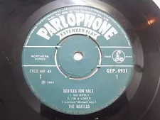 THE BEATLES FOR SALE rock roll/no reply Green Parlophone rare SINGLE INDIA VG+