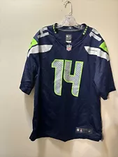 Seattle Seahawks Jersey Sz L Men DK Metcalf #14 Nike Blue NFL Some Wear Letter