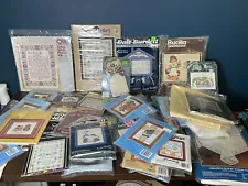 Lot of 40 Vintage Cross Stitch Needlepoint Kits Bucilla Dale Burden