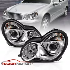 2001-2007 Projector Headlights For Mercedes Benz W203 C-Class C230 C240 C320 (For: 2001 Mercedes-Benz C320)