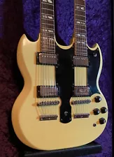 Vintage 1974 Gibson EDS-1275 Double Neck ALPINE WHITE Excellent Condition w/OHSC